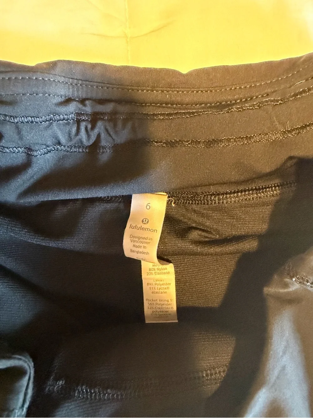 lululemon athletica Black Athletic Shorts with Reflective Detail